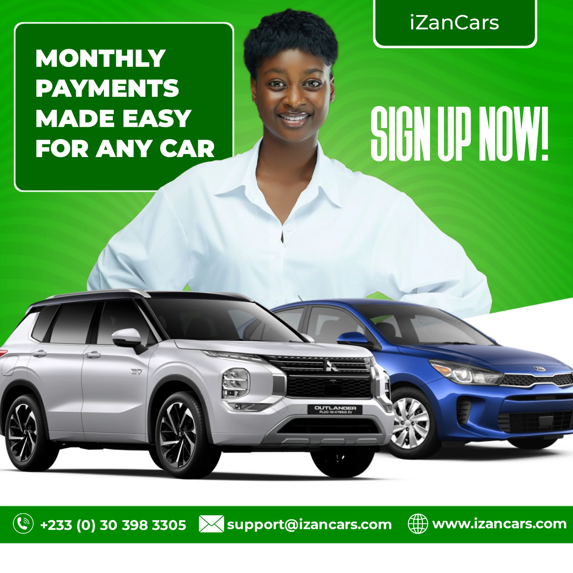 iZan Cars - Green Banner